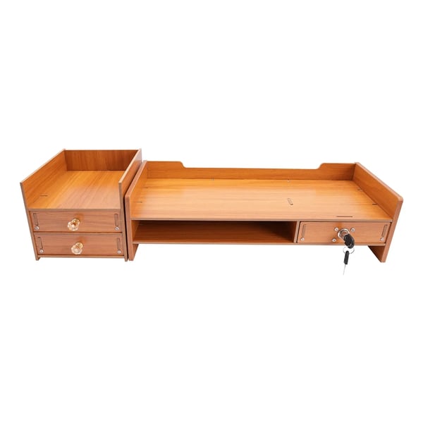 Monitorställ, 3 lådor, ergonomisk design,Trä