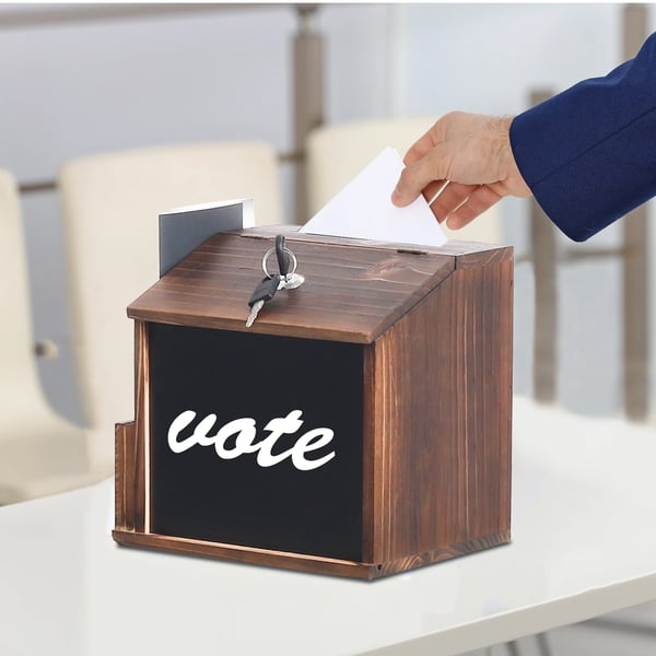 Forslag Kasse, Låseligt Design, Vægmonteret eller Fritstående,Brun