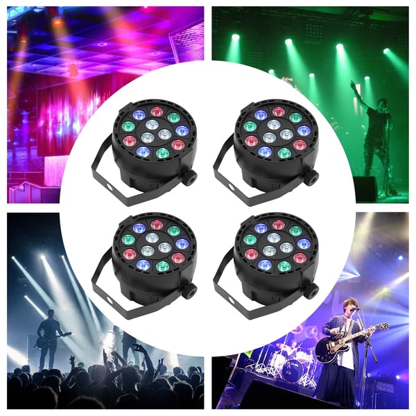LED Par Lys, 12W, 90-240V, 4 Pakker, Scanningsvinkel 15°, Vægt 4,85 lbs