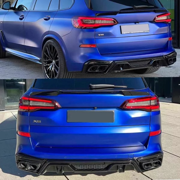 Bageste kofanger diffuser lip, holdbart ABS-materiale, direkte pasform til premium SUV,kulfiber udseende