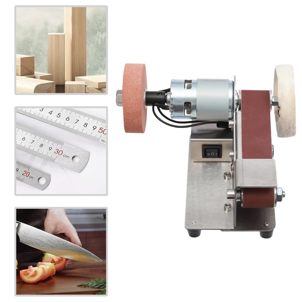 Elektrisk Båndsliber, 150W Motor, 7-Trins Hastighedsregulering, Dimensioner: 17,5 cm x 11 cm x 4 cm, Justerbar Bordvinkel 1°-45°, Vægt: 1,5 kg