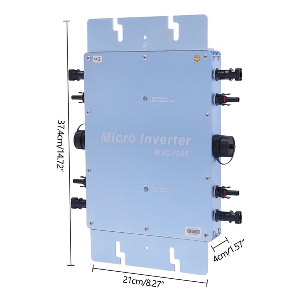 Solarmikroinverter, 1200W effekt, 220V spænding, 17-50V drifts spændingsområde, 1150W nominel udgangseffekt, IP67 vandtæt vurdering