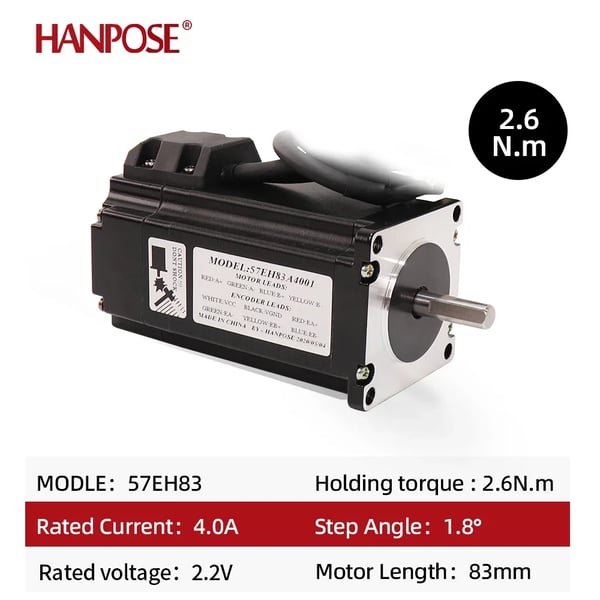 Hybrid Step-Servo Motor, Lukket Sløjfe, 57X83mm, Nema23,57EH83-CL57 sæt