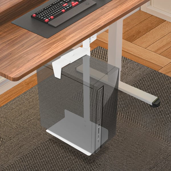 Datorvärdets hållare, justerbar höjd, modern design,Vit
