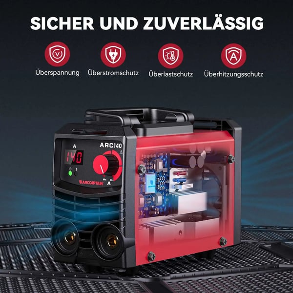 Svejsemaskine, IGBT Inverter Teknologi, 20-140A Buestrøm, 22 x 8,5 x 14,3 cm Dimensioner, 1,9 kg Vægt, MMA Svejsemaskine