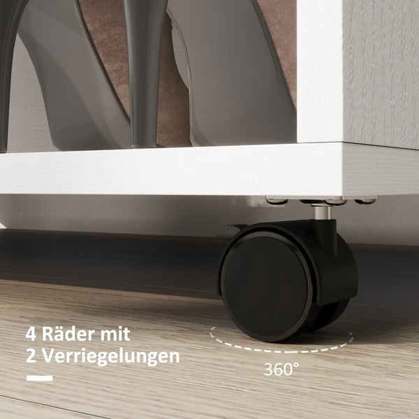 Mobil Garderobe, Ingeniørtræ, 80 cm x 40 cm x 128 cm, Maksimal Belastning 15 kg, Stangbelastning 10 kg, Rullende Tøjstativ
