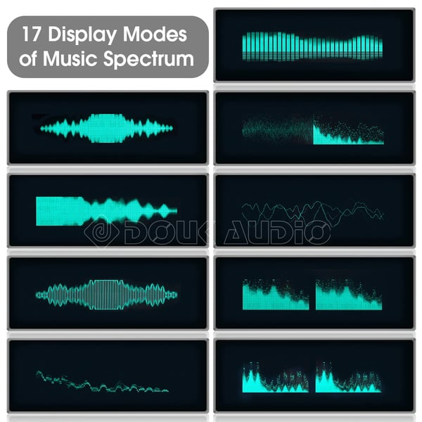 Musik Spektrum Display, 166x24x61 mm, VFD Teknologi, Micro-USB 5V Strøm, 17 Display Tilstande, 6 Behandlings Effekter