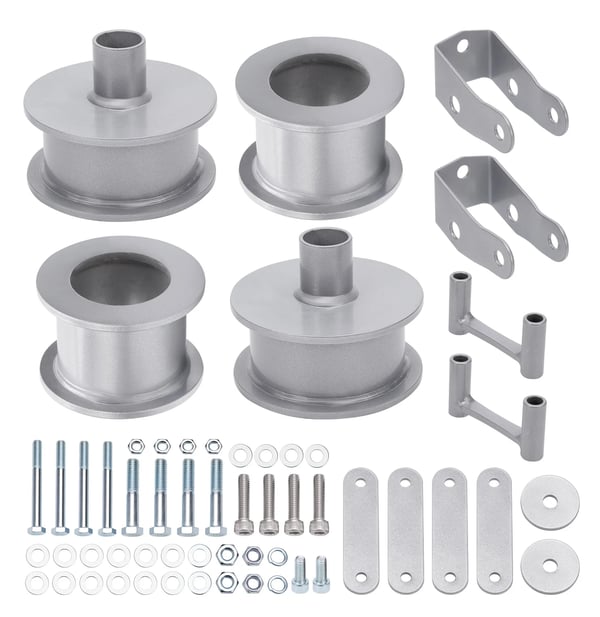 Lift Leveling Kit, 3" Front, 3" Bag, Kompatibel med Jeep Wrangler JK 2007-2018, Kulstofstål, Nem installation