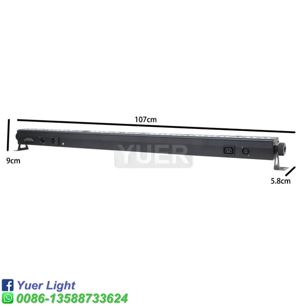 YUER DMX LED Vaskelys, 24X4W RGBW, 100W Effekt,EU -stik