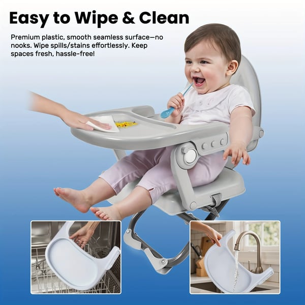 Babystol, Bärbar Design, Säkerhetsfunktioner, GRÅ