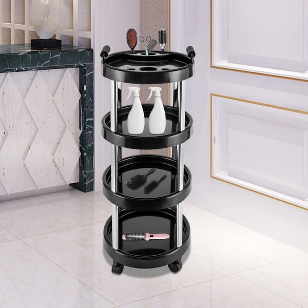 Skønhedssalon Trolley, 4-lags Design, Mobil Organizer,sort