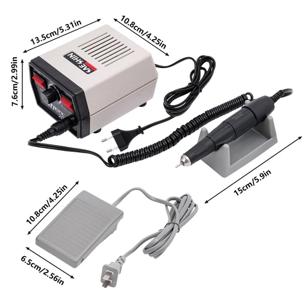 Elektrisk tandlæge slibemaskine, 65W, 35000 RPM,HVID
