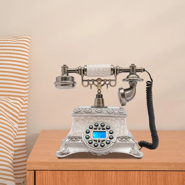 Rotary Telefon, Vintage Design, Moderne Funktionalitet,HVID
