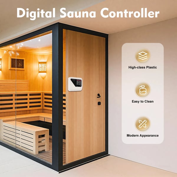 Sauna Varmer Controller, Digital Termostat, Overophedningsbeskyttelse,HVID