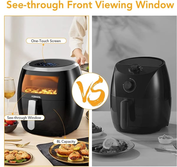 Air Fryer Ovn, 1800 Watt, 8L Kapacitet, 220-240V Spænding, Dimensioner 39x31x30 cm, Alsidige Madlavningsmuligheder