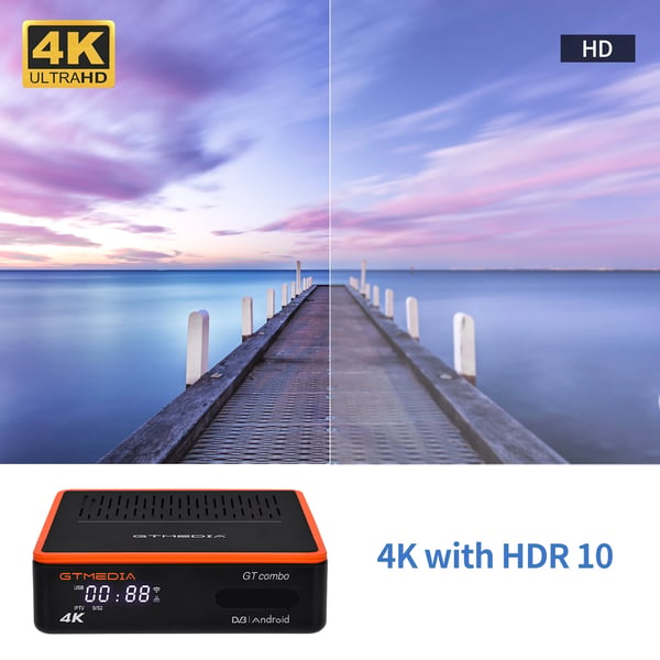 Set-Top-Boks, 4K UHD, Dual-Band Wi-Fi,GT KOMBO
