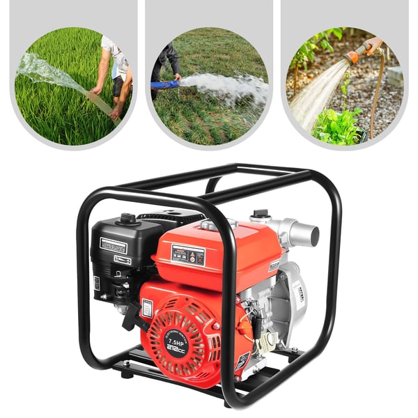 Vattenpump, bensindriven, hög effektivitet,Röd, EU, 220V