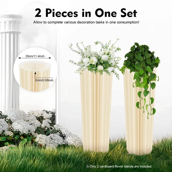 Blomsterkolonnevaser, Genanvendelige, Elegant Design,HVID