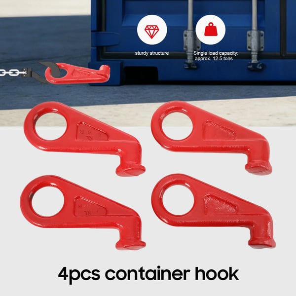 Container Løftekrog, 12,5 Ton Belastningsevne, Smedet Legeret Stål, 45 Graders Vinkel, Modelnummer JGJ-WWHTJ-010, Standard Industrielle Dimensioner