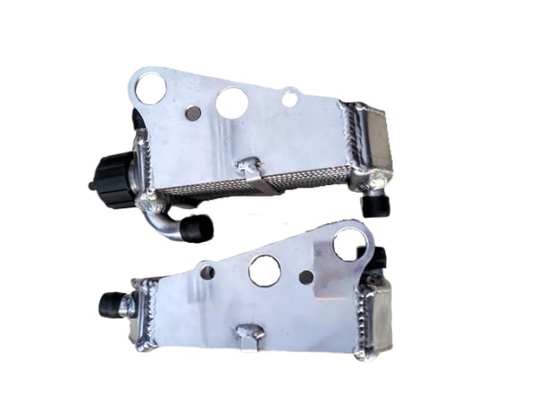 Aluminium Radiator, Øget Kølekapacitet, Skræddersyet Pasform til KTM 50 SX og Husqvarna TC50, Vakuum Svejset Kerne, TIG Svejsede Tanker