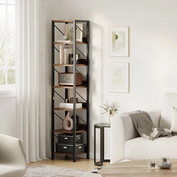 Bogreol, 6 niveauer, pladsbesparende design,som vist