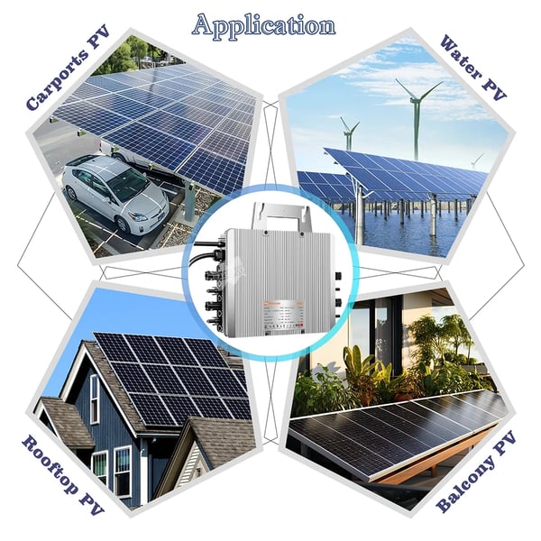 Solarmikroinverter, Høj Effektivitet, Kompakt Design,22-50V, 230V, med tilbagestrømning