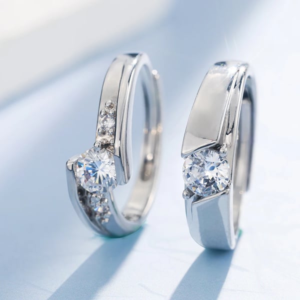 Parrings, 0,5 Karat Moissanite, Justerbar Pasform,Sølv