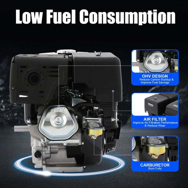Bensinmotor, 15hk Effekt, Luftkyld Design,svart
