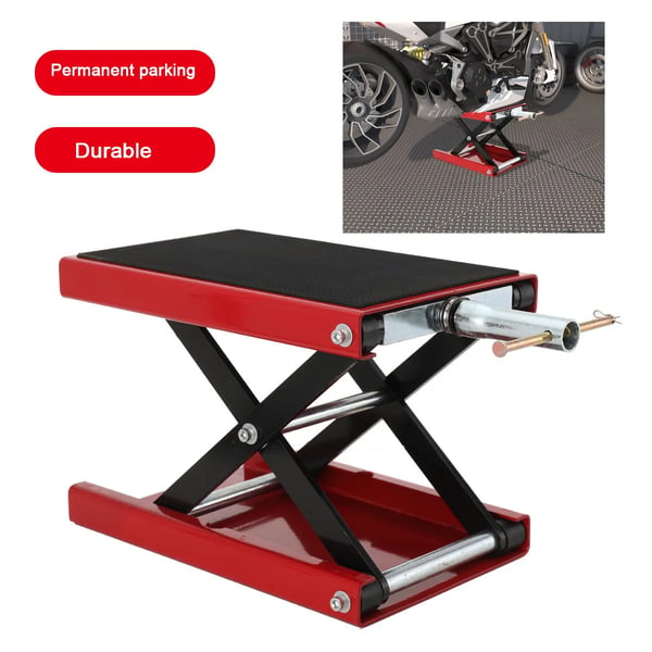 Motorcykel Løft Bord, 500 kg Kapacitet, Løfteområde 95 mm til 350 mm, Solid Stål Konstruktion, Saks Løft Design, Dimensioner 62” x 20” x 5”