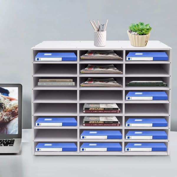 Litteraturorganisator, 24 rum, robust konstruktion,HVID