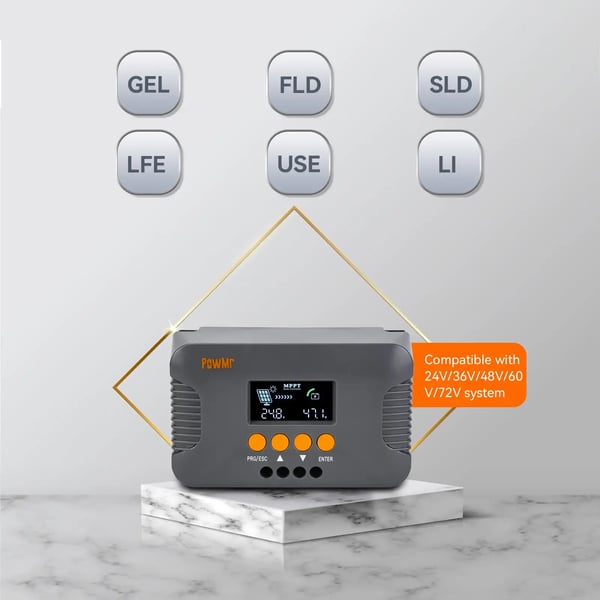 Solcellelader, MPPT, Boost Spændingsfunktionalitet,MPPT 10A-Boost