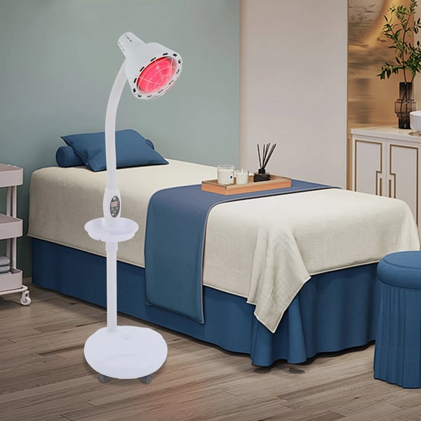 Infrarød Varmlampe, Smertelindring, Justerbar Højde,Hvid