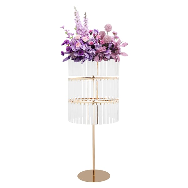 Blomsterställning, 3-nivådesign, Elegant Mittpunkt,Guld