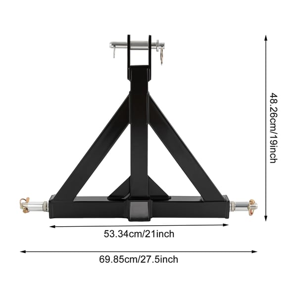 3-pisteen perävaunukytkinadapteri, korkealujuinen rauta, paino: 8, 8 kg / 19, 4 lbs, yhteensopivuus: sopii standardin 2" perävaunuvastaanottimiin, muotoilu: kolmiomainen muoto kolmella kytkinpinnalla