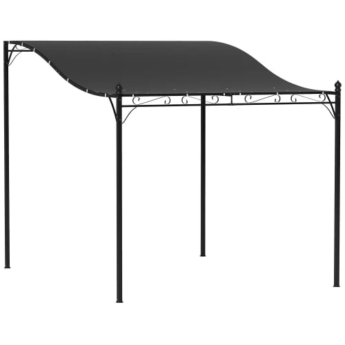 Udendørs Pavillon, 180gsm Polyester, 248L x 298B x 200/250H cm, Søjleafstand: 238L x 287B cm, Pulverlakeret Metal, Fritstående Gazebos