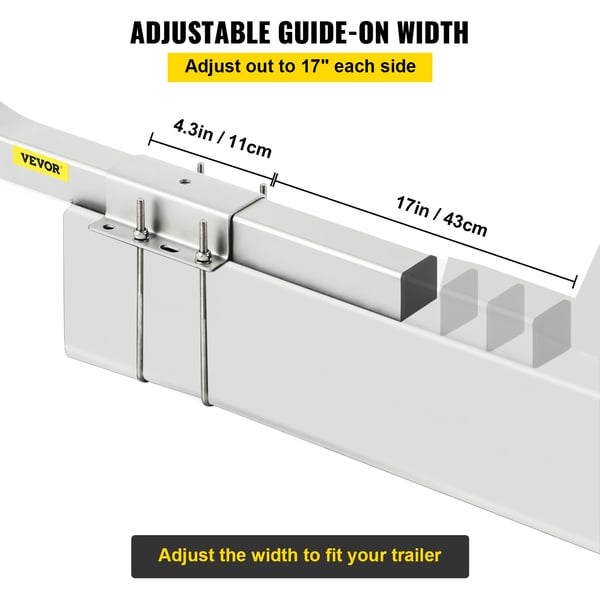 Bådtrailer Guide-ons, Justerbare Beslag, Rustbestandig Design, 46 tommer
