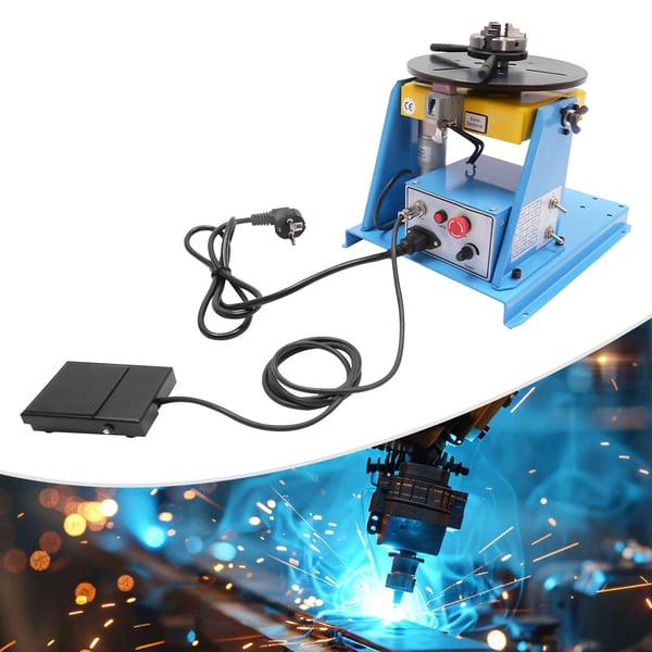 Rotary svejsepositioner, belastning 10kg, belastning 5kg, hastighedskontrol 1-12 RPM, hældningsvinkel 0-90°, effekt 20W