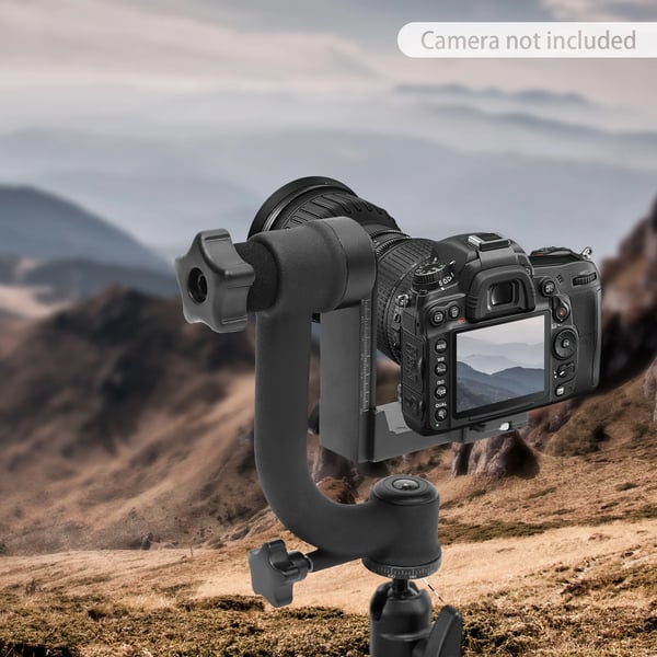 Panoramisk Gimbal Stativhoved, 360° Rotation, Høj Belastningskapacitet,sort