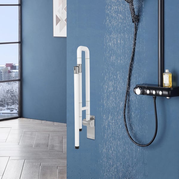 Foldbar Greb, Maksimal Vægtkapacitet 220 lb, Rørlængde 1,26 tommer, Monteringsplade Tykkelse 0,12 tommer, Antibakterielt Materiale