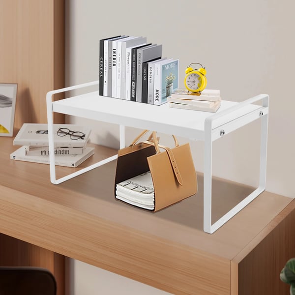 Udvidelig Skabshylde, Justerbart Design, Holdbar Konstruktion,HVID