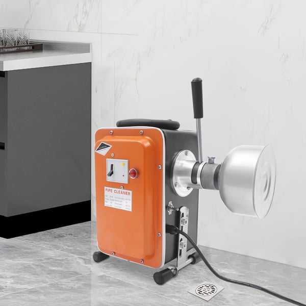 Afløbsrensermaskine, Ren Kobbermotor, Ergonomisk Design,Appelsin