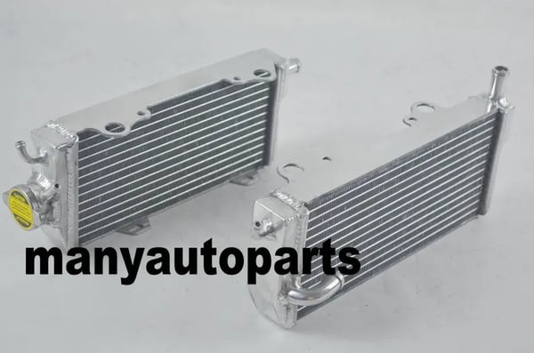 Aluminiumkøler, Venstre Kerne Størrelse 290mm x 128mm x 32mm, Oversize 368mm x 155mm x 104mm, Kompatibel med TM Racing 250/300, Øger Kølingen med 40%