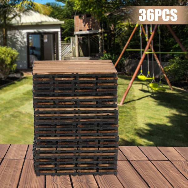 Terrassplattor, Sammanlänkande Design, Hållbart Material,Brun