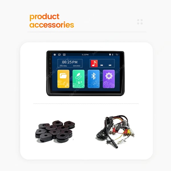 Bilhovedstøtte Monitor, 10,1 Tommer IPS Touch Skærm, Android Auto og Carplay Kompatibel,TZ-M1