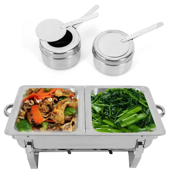 Chafing Dish -ruoanlämmittäjä, suuri 7,5 litran kapasiteetti, kestävä ruostumaton teräs,Hopea