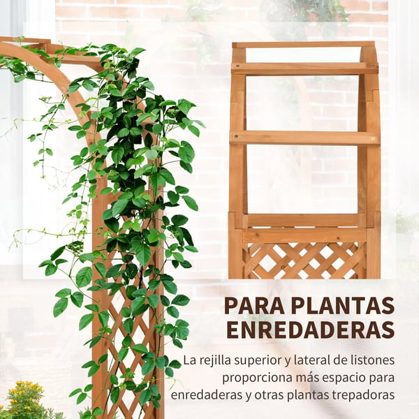 Trellis Plantekasse, Fyrretræ Konstruktion, Egnet til Klatreplanter,Naturligt Træ, 83X36X152Cm