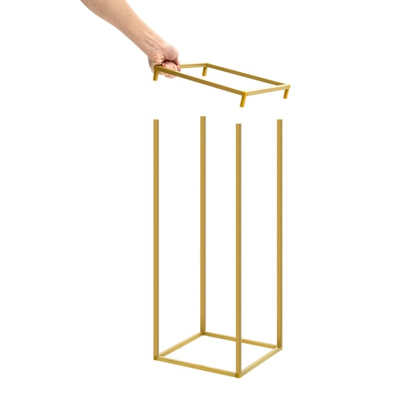 Metallblomsterställ, Elegant gyllene finish, Mångsidiga dekorationsalternativ, Lätt att montera