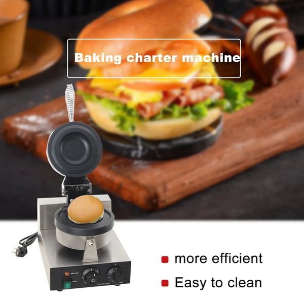 Isvaffelmaskine, 1200W effekt, temperaturinterval 50-300°C, non-stick design, holdbart rustfrit stål, justerbar timer 1-5 min