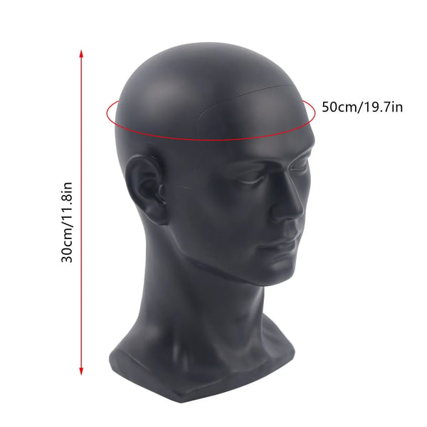 Mannequin Hoved Display, Robust Base, Praktisk Fastgørelse,Sort, 1stk/sæt