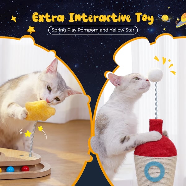 Katteskraber, Raketdesign, Interaktivt Legetøj,M, AMT0321BG